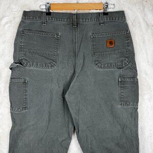 Carhartt B11 MOS Original Dungaree Fit Green Canvas Cargo Work Pants Size 38x36